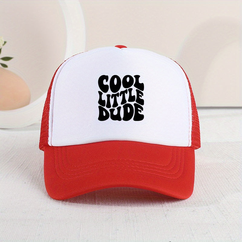 Letter-Printed Mesh Cap for Children