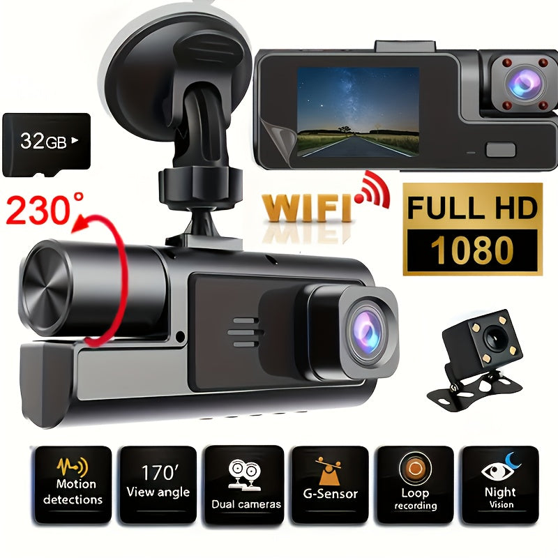 1080P Triple Camera Dash Cam