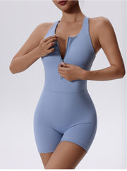 Women's Backless Zip Yoga Jumpsuit