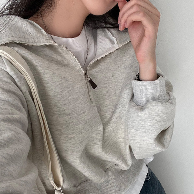 Cozy Solid Lantern Sleeve Short Sweater for Women