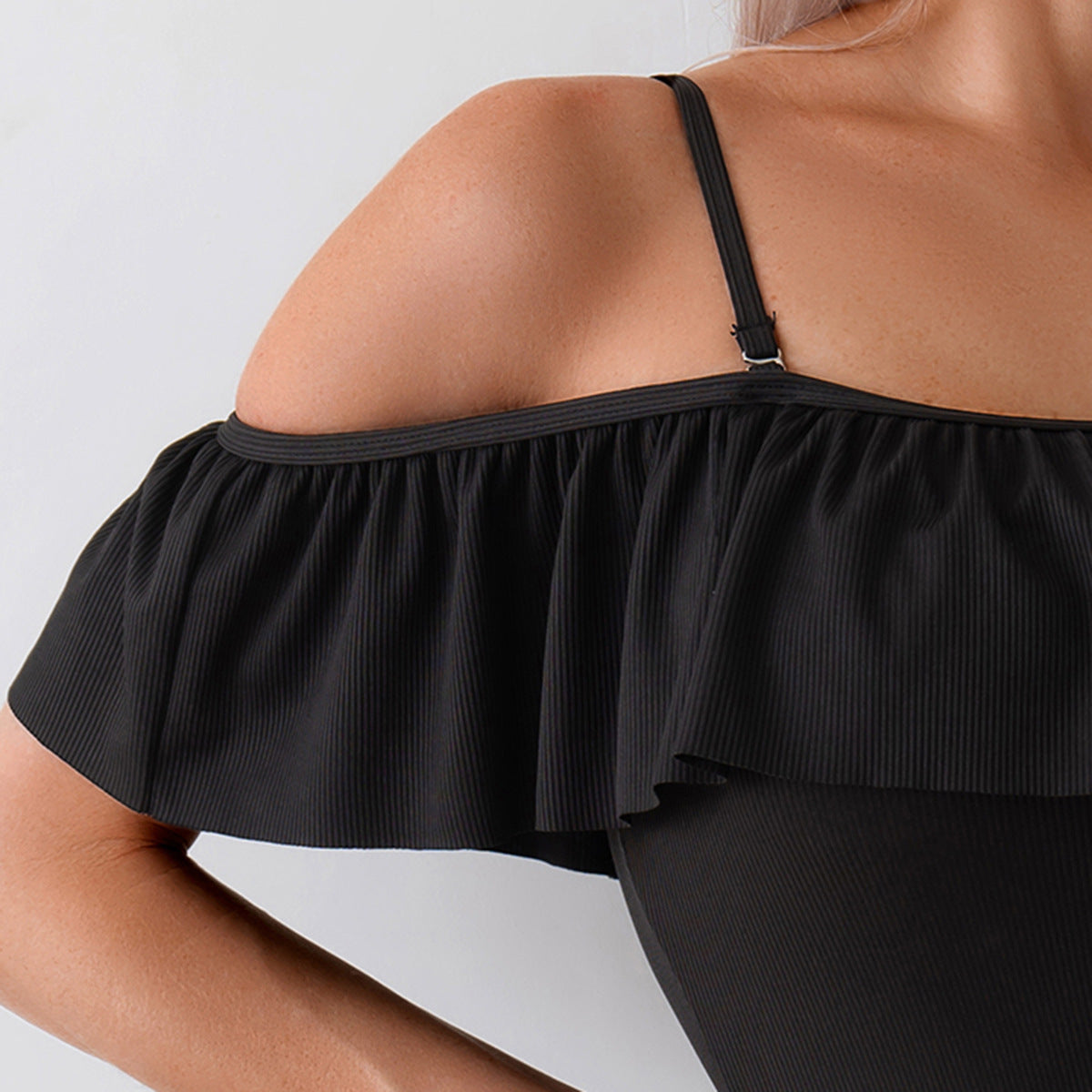 Chic Ruffled Strap One-Piece Bikini Swimsuit