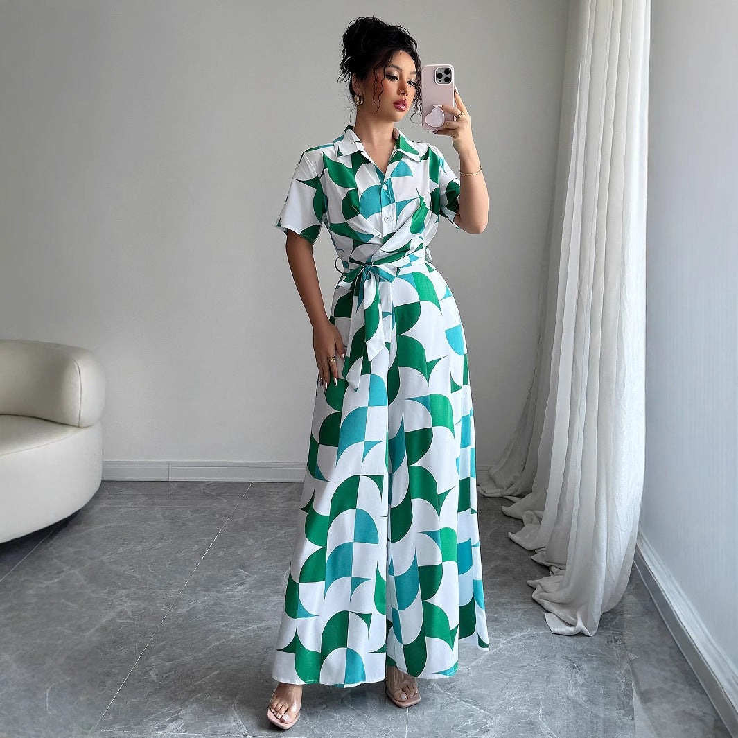 Women's Short Sleeve Wide Leg Jumpsuit - Chic & Comfy Romper