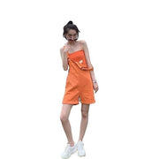 Denim High-Waist Overalls Slimming Casual Jumpsuit