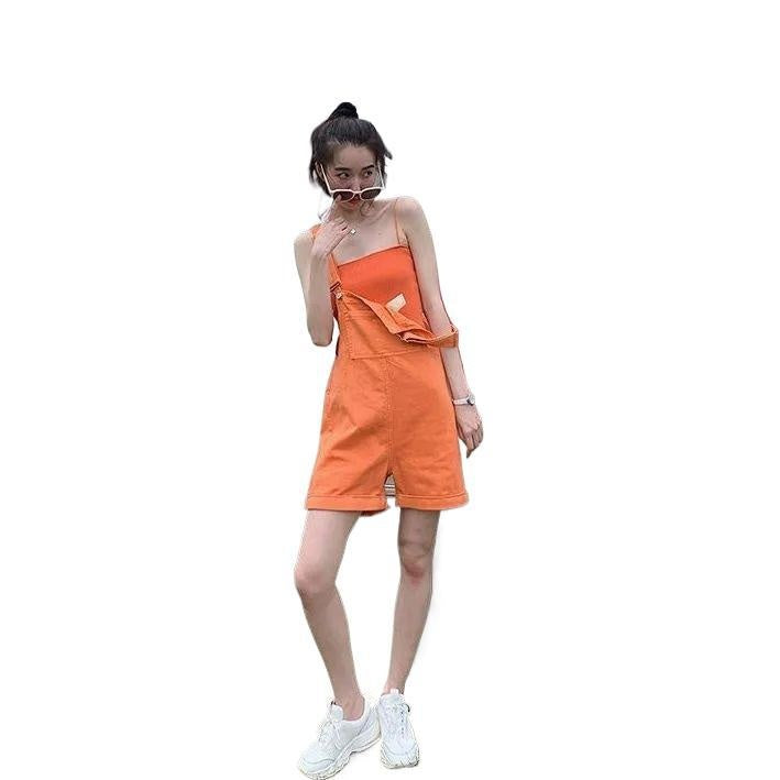 Denim High-Waist Overalls Slimming Casual Jumpsuit