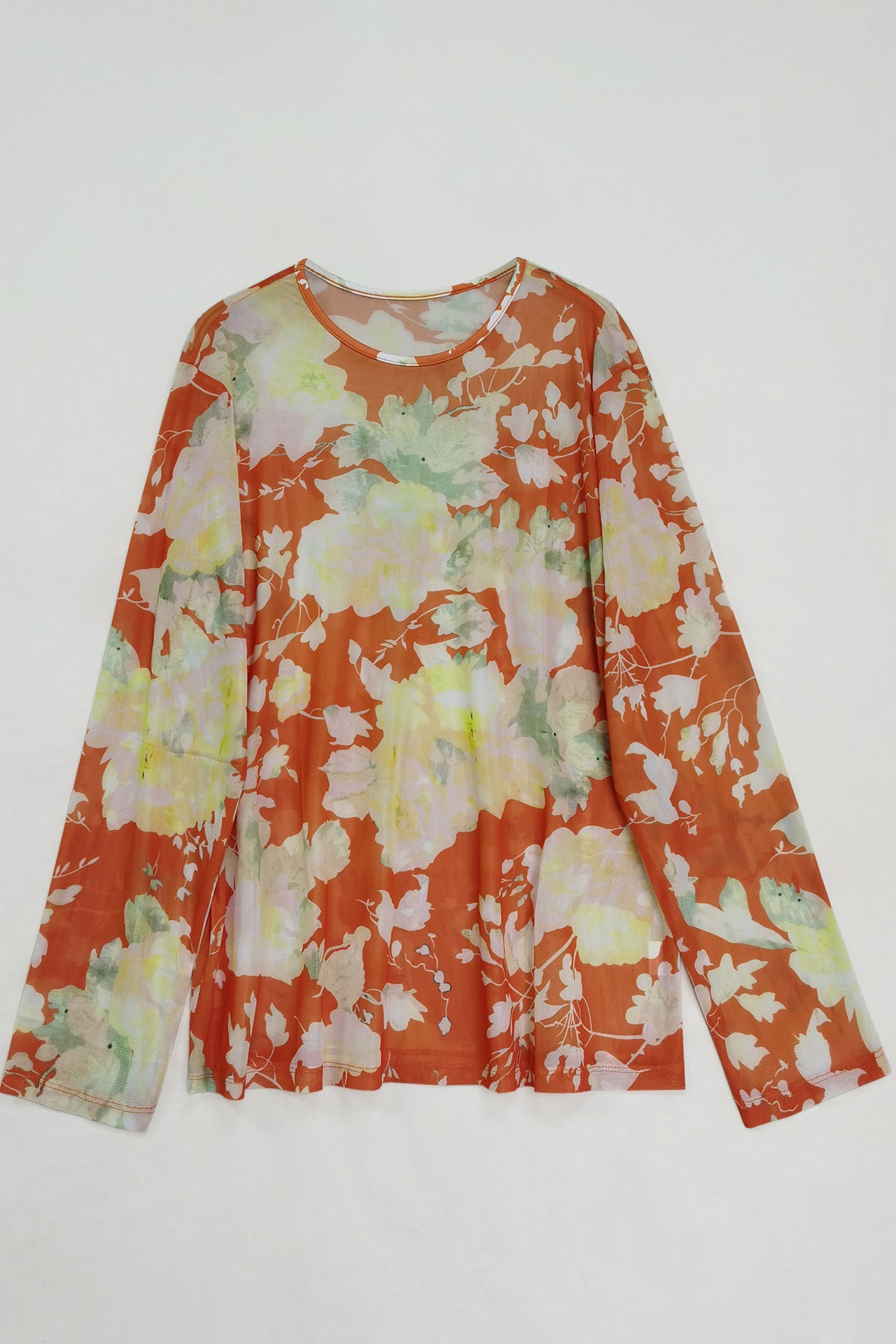 Plus Size Tie-Dye Slim Mesh Top