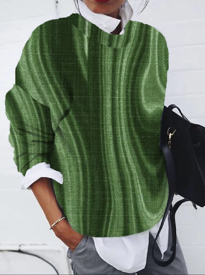 Chic 3D Polka Dot Round Neck Autumn & Winter Pullover Top