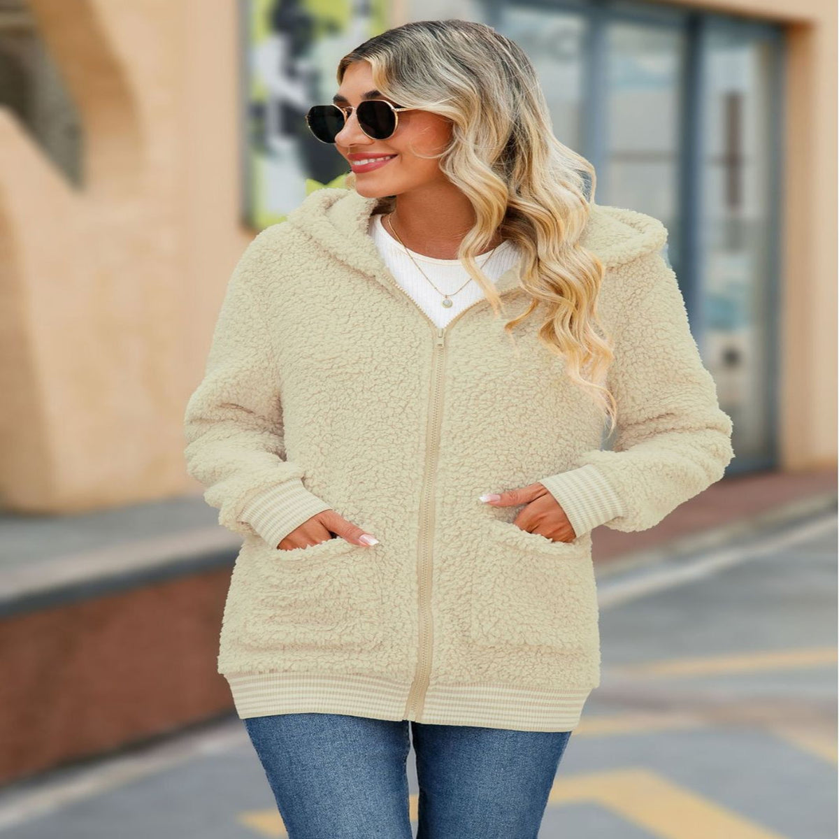 Women's Casual Hooded Long-Sleeve Jacket