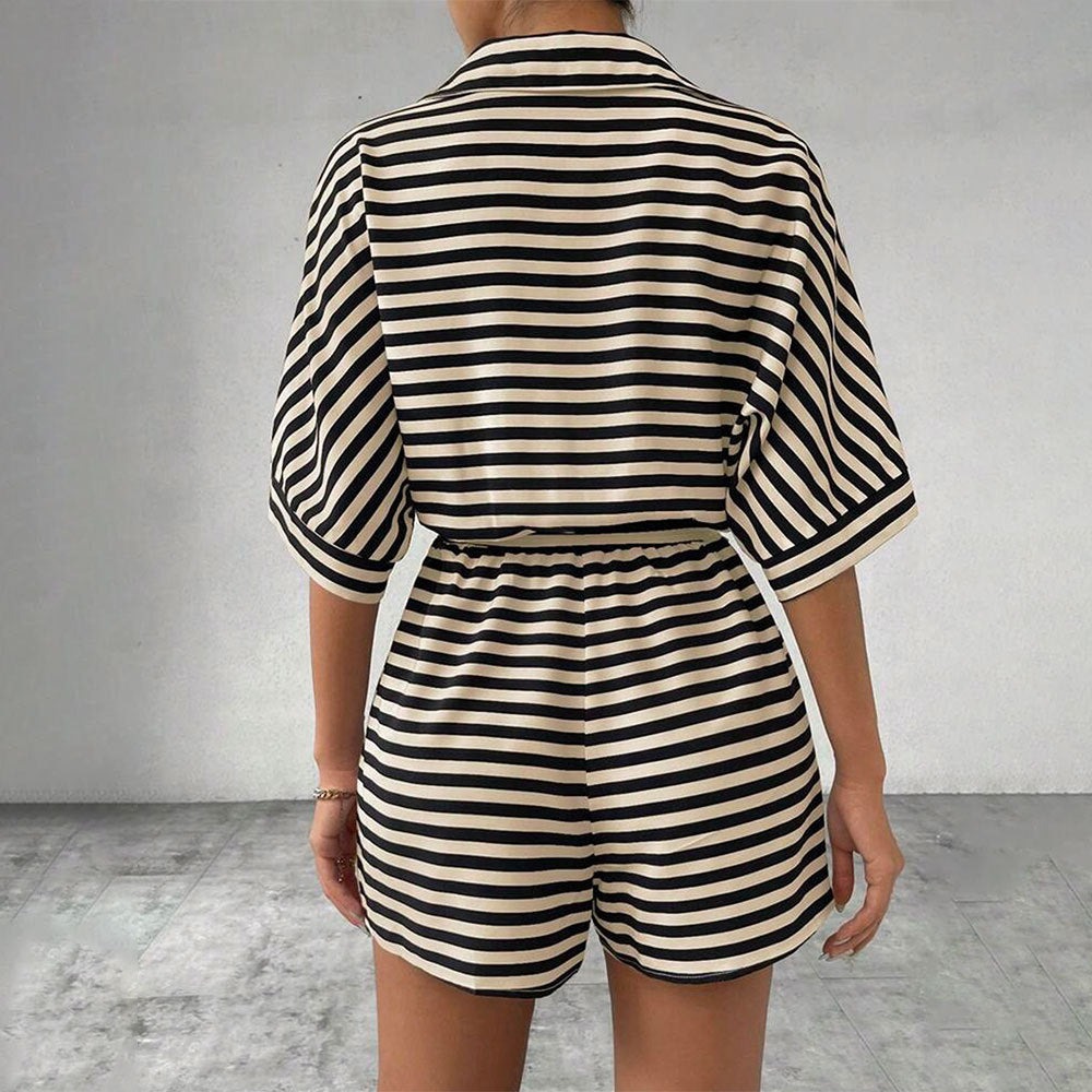 Women's Casual Striped Loose Jumpsuit Romper