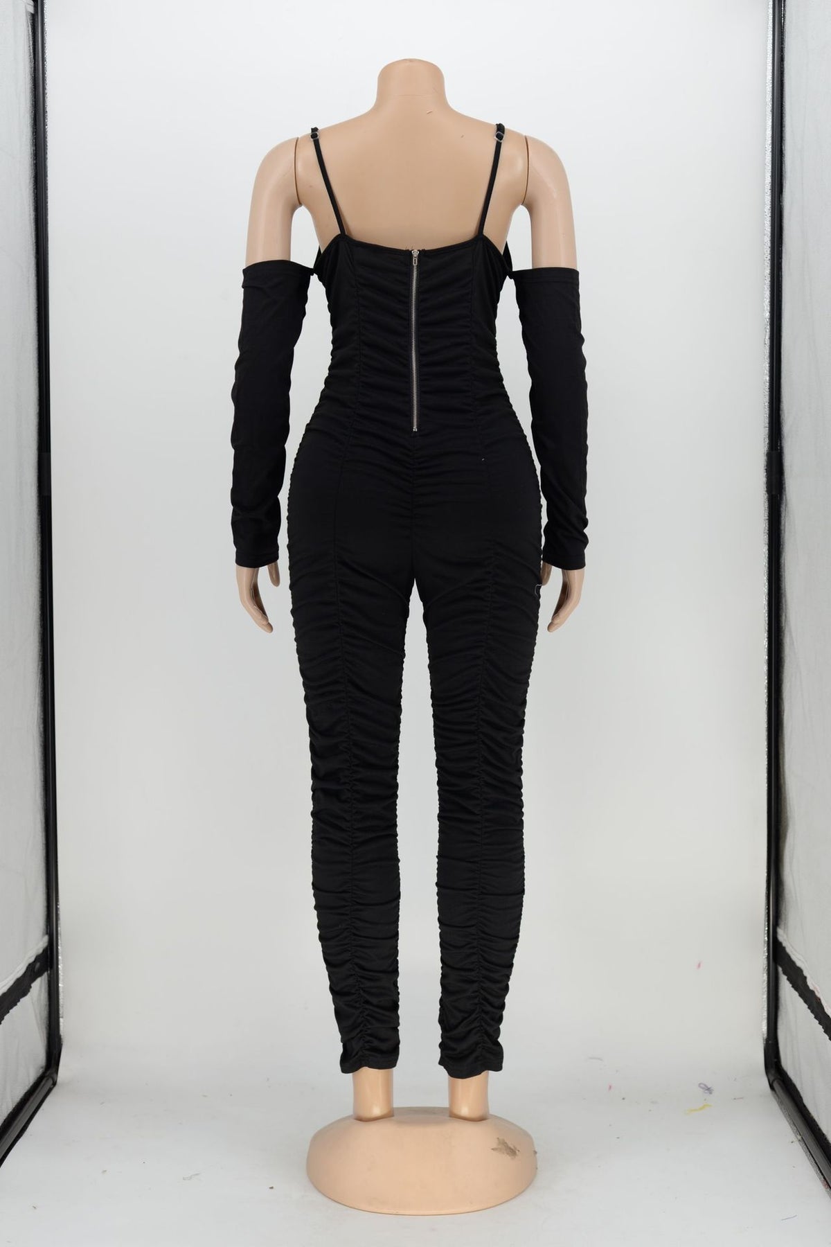 Tight Long Sleeve Spaghetti-strap Women's Jumpsuit