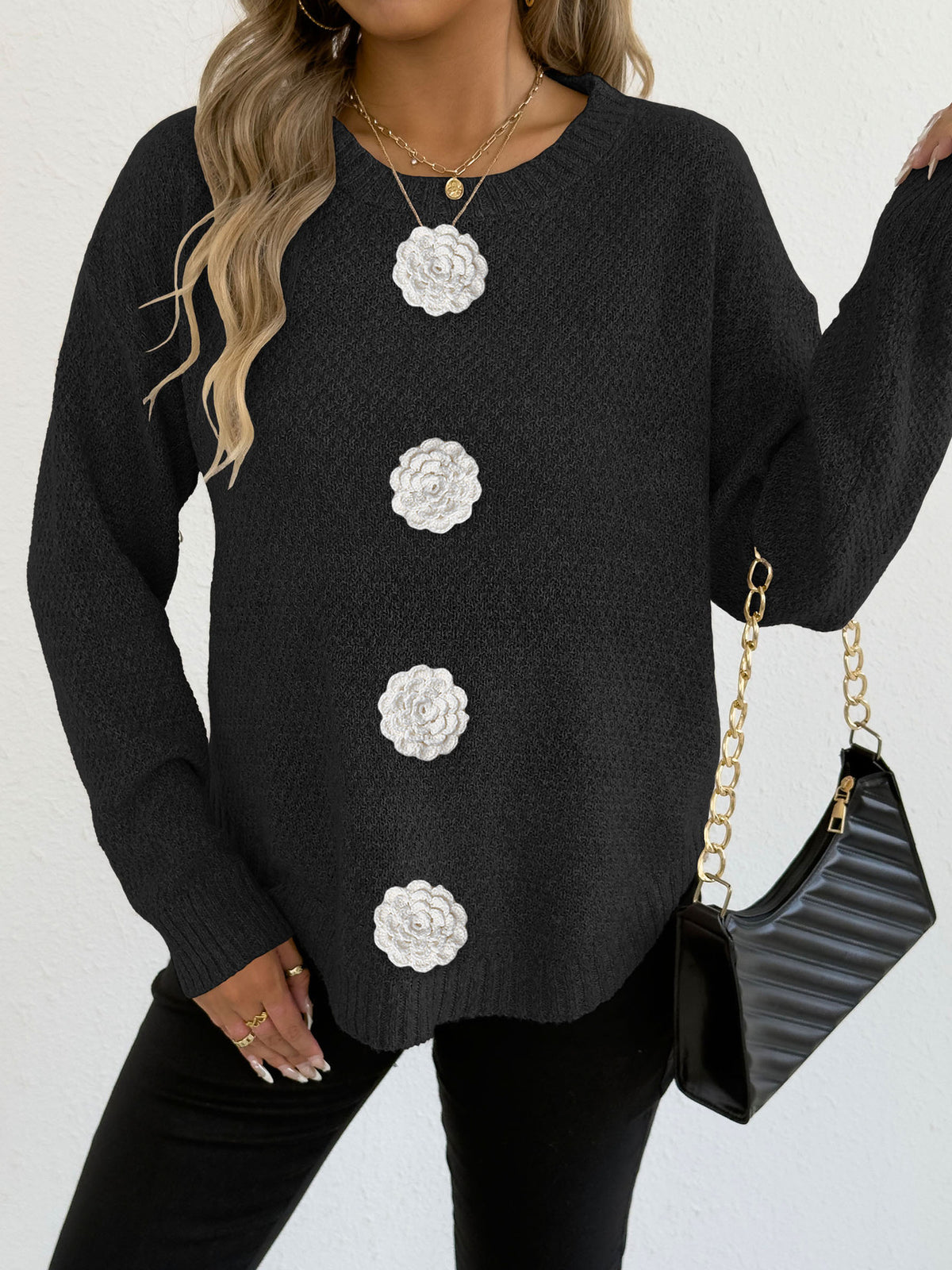 Womens Tops Cross-border European and American Fashion Three-dimensional