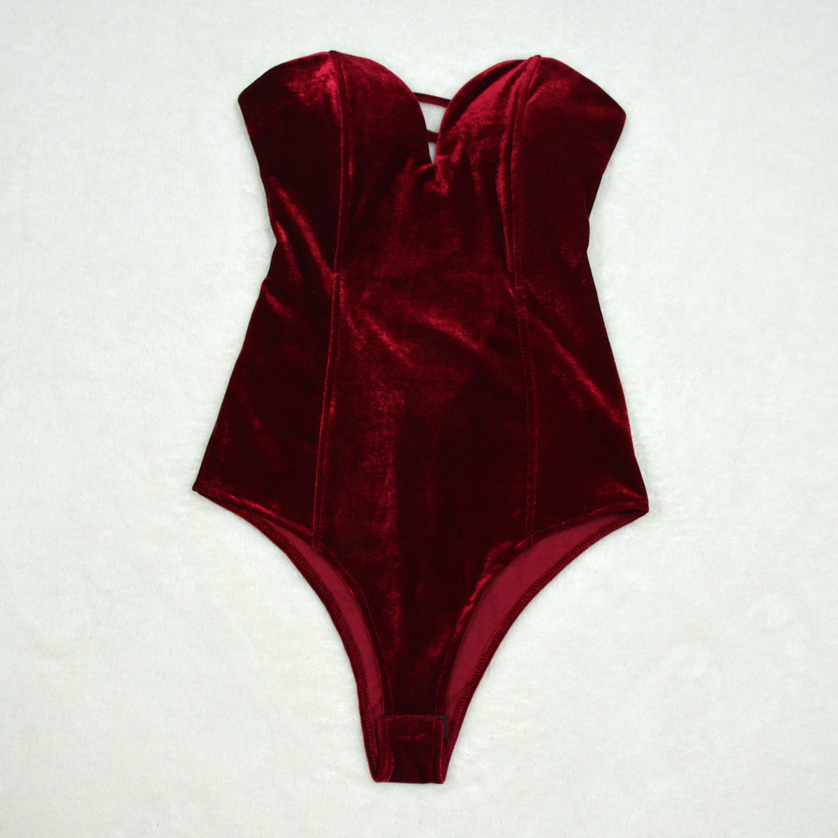 Gold velvet sexy tube top opensuit