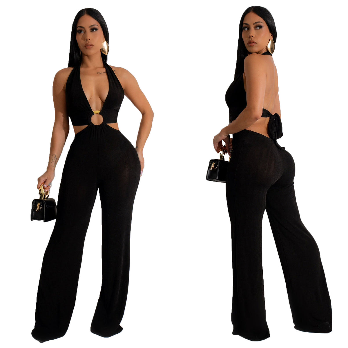 Women's Solid Color Casual Camisole Jumpsuit