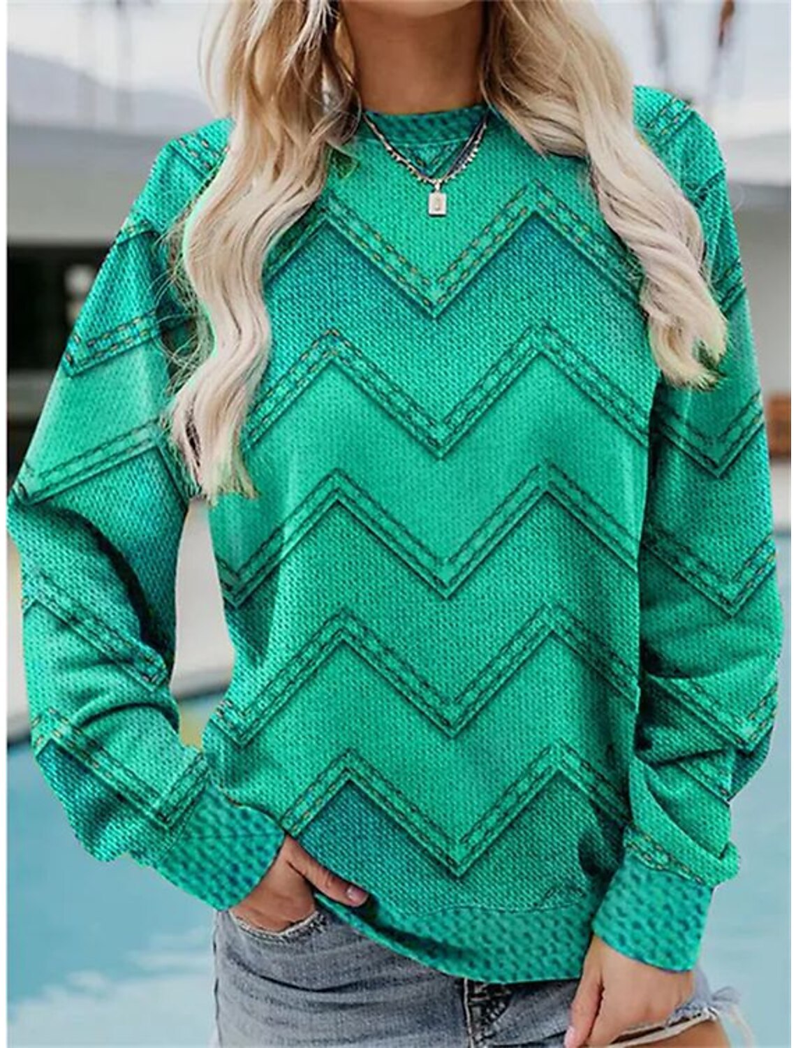 Retro Street Casual Round Neck Long Sleeve Sweater