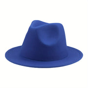 Kid Fedora Hat with Wide Panama‑Style Brim, Solid Color – Lightweight and Hand Washable