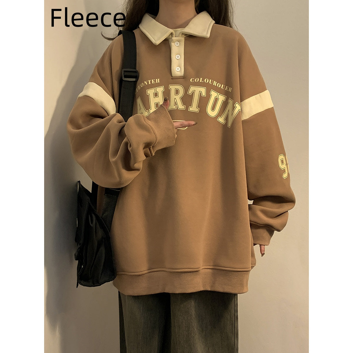 Retro Velvet Polo Collar Plus Size Thickened Winter Sweater