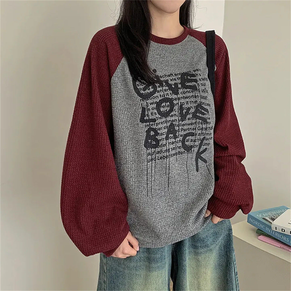 Women's Contrast Patchwork Casual Hoodie