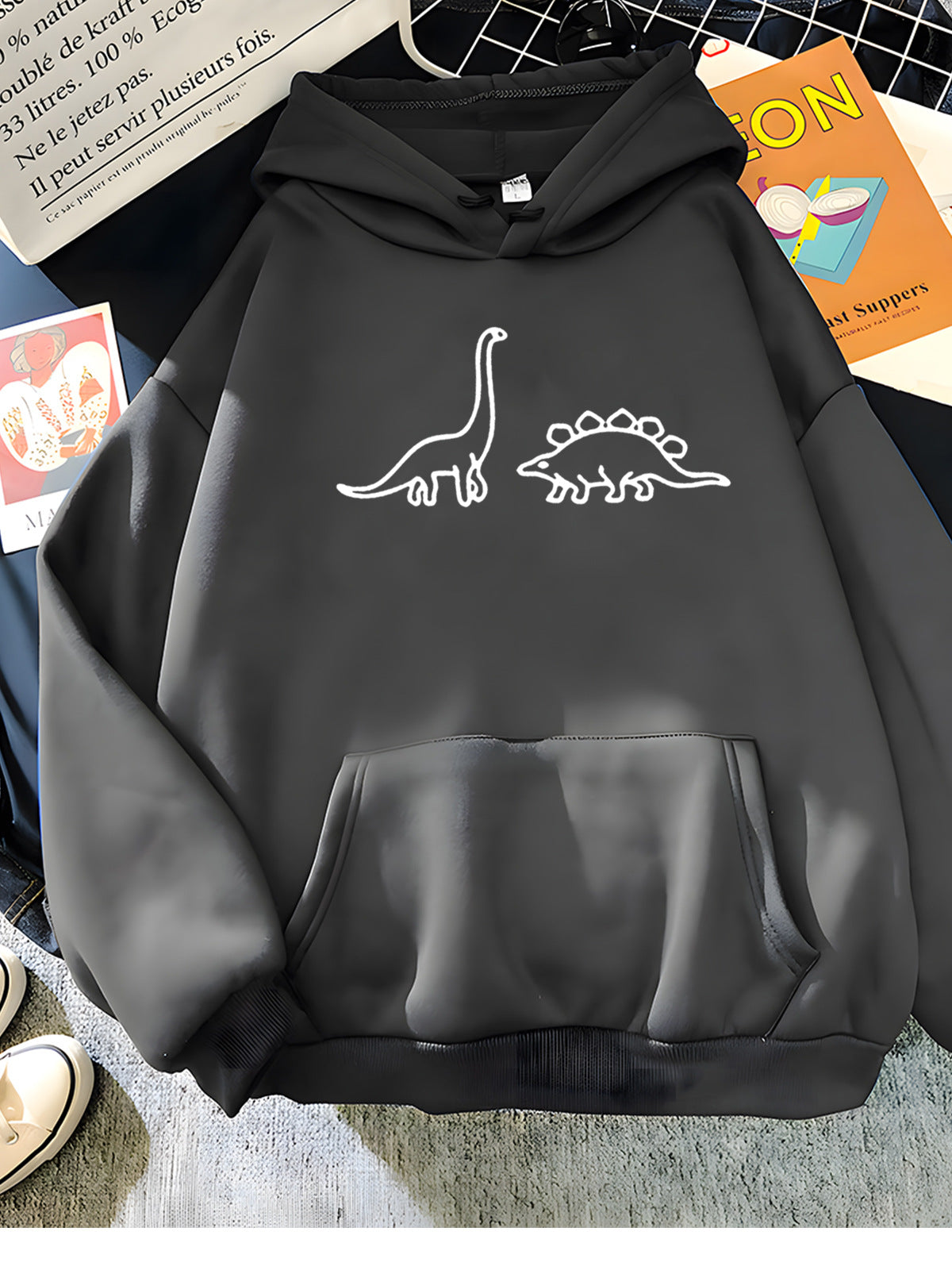 Casual Long-Sleeve Round Neck Printed Sweatshirt