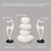 3pcs Resin Stone Vase Set, Vases Can't Store Water, Can Only Decorate Artificial Flowers, Lucky Deer, Christmas Elk Set, Table Decoration for Living Room Dining Room TV Cabinet Housewarming Gift, No…