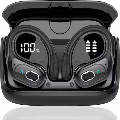 Waterproof Bluetooth 5.4 Sports Earbuds with Deep Bass & Noise Cancellation - IPX Rated