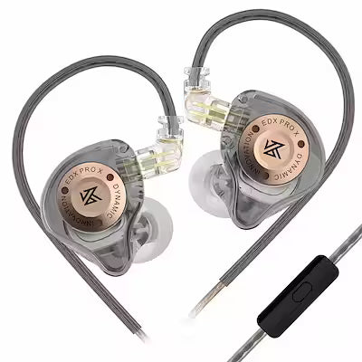 Wired dynamic driver earphones with detachable cable for high-fidelity sound