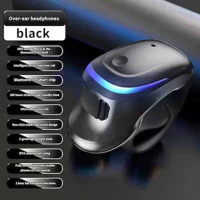 Clip-on bone conduction earphone with Bluetooth for hands-free calls