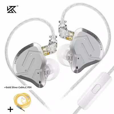 Hybrid in-ear earphones with balanced bass for gaming and sports use