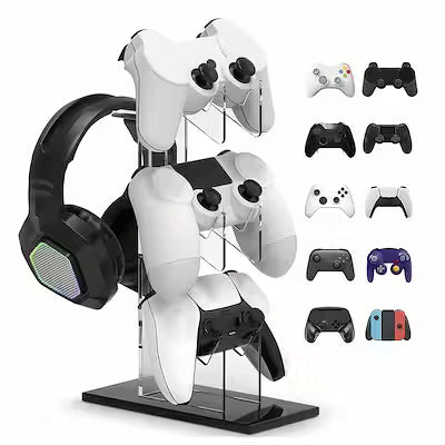 3‑tier storage stand for PS5 and PS4 controllers and headphones