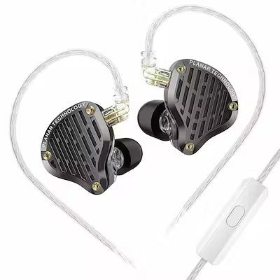 Planar magnetic driver wired earphones with microphones