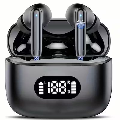 Wireless Noise-Cancelling Earbuds with Bluetooth 5.3 & LED Display