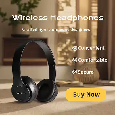 Foldable Bluetooth over-ear headphones with built-in mic and volume control