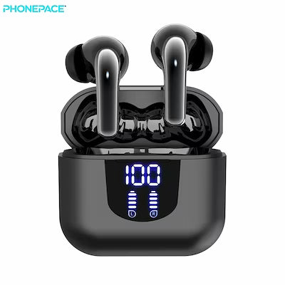 Bluetooth 5.4 in-ear wireless earbuds with noise reduction and digital display