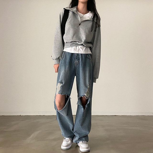 Cozy Solid Lantern Sleeve Short Sweater for Women