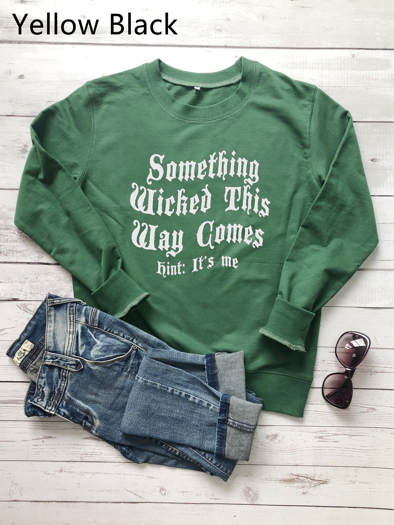 Funny Halloween Letter Print Graphic Sweatshirt