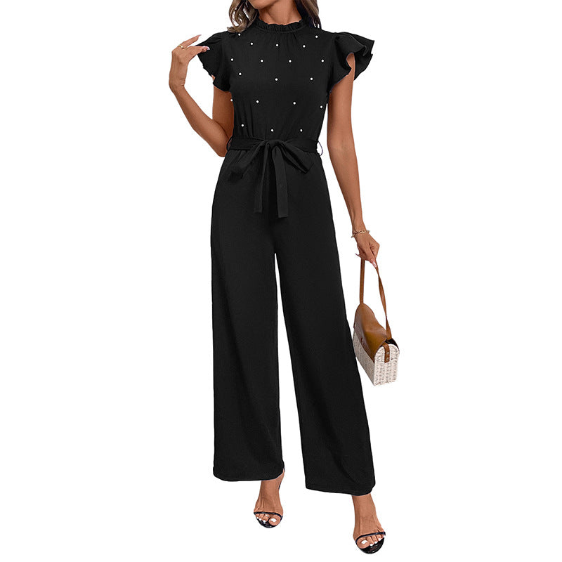 Chic High-Waist Flying Sleeve Women's Jumpsuit