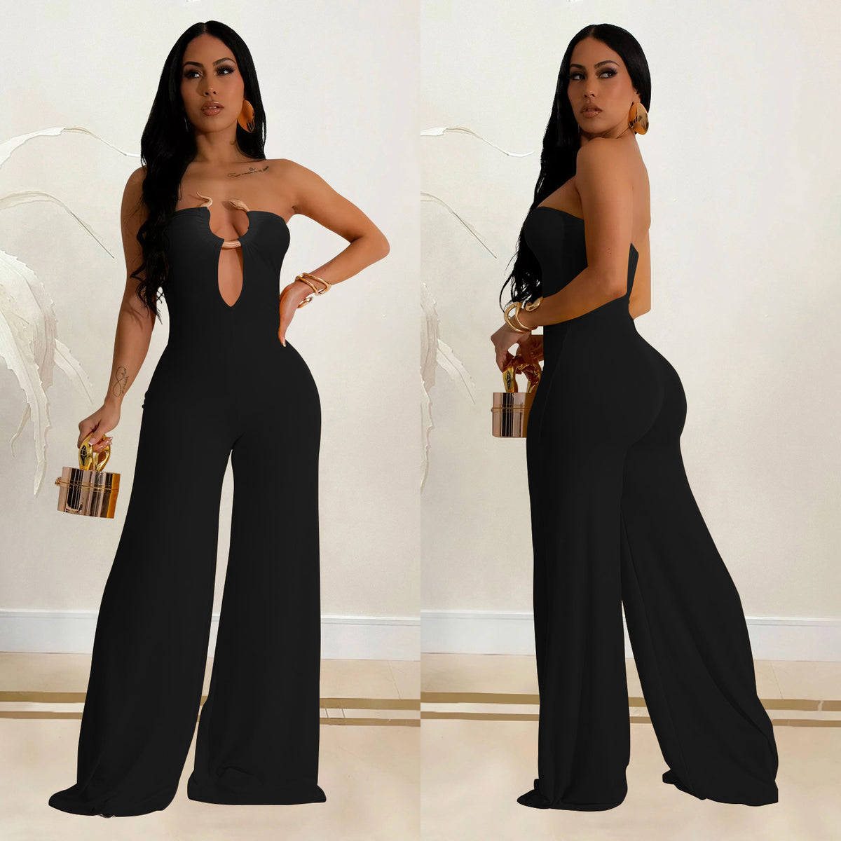 Chic Sleeveless Solid Color Long Jumpsuit for Women