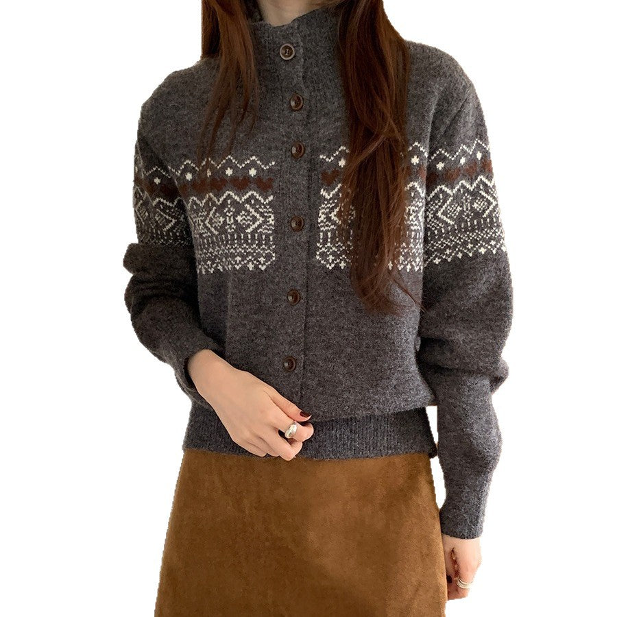 Fair Isle Knitted Long-sleeve Sweater