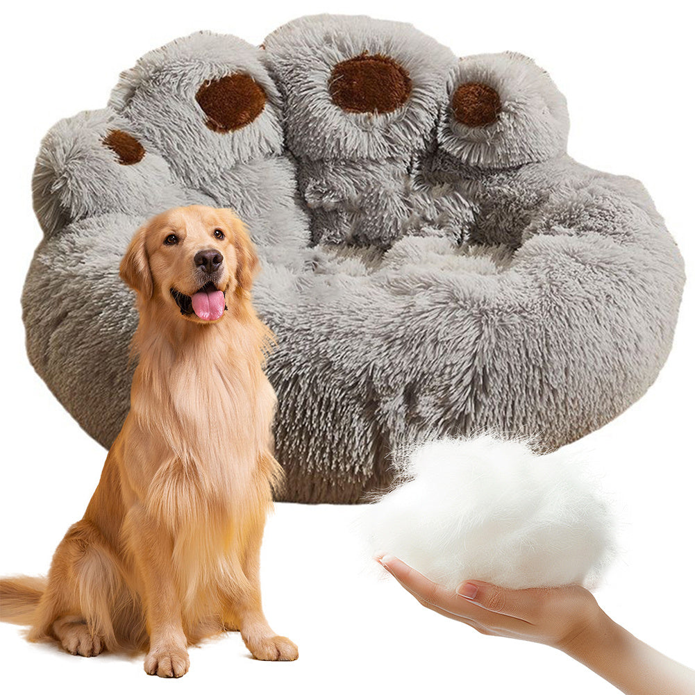 30 Inch/43 Inch Calming Dog & Cat Bed, Anti-anxiety Donut Washable Cuddler Warming Cozy Soft Round Pet Bed, Camel Fluffy Faux Fur Plush Cushion Bed For Small Medium Large Extra Large Dogs And Cats