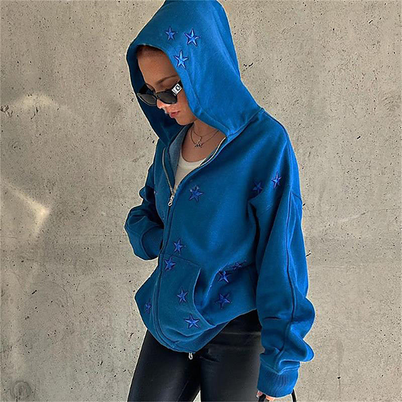 Trendy Women's Embroidered Loose Cardigan Sweater