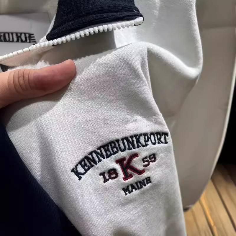 Retro Half-Zip Contrast Polo Sweater