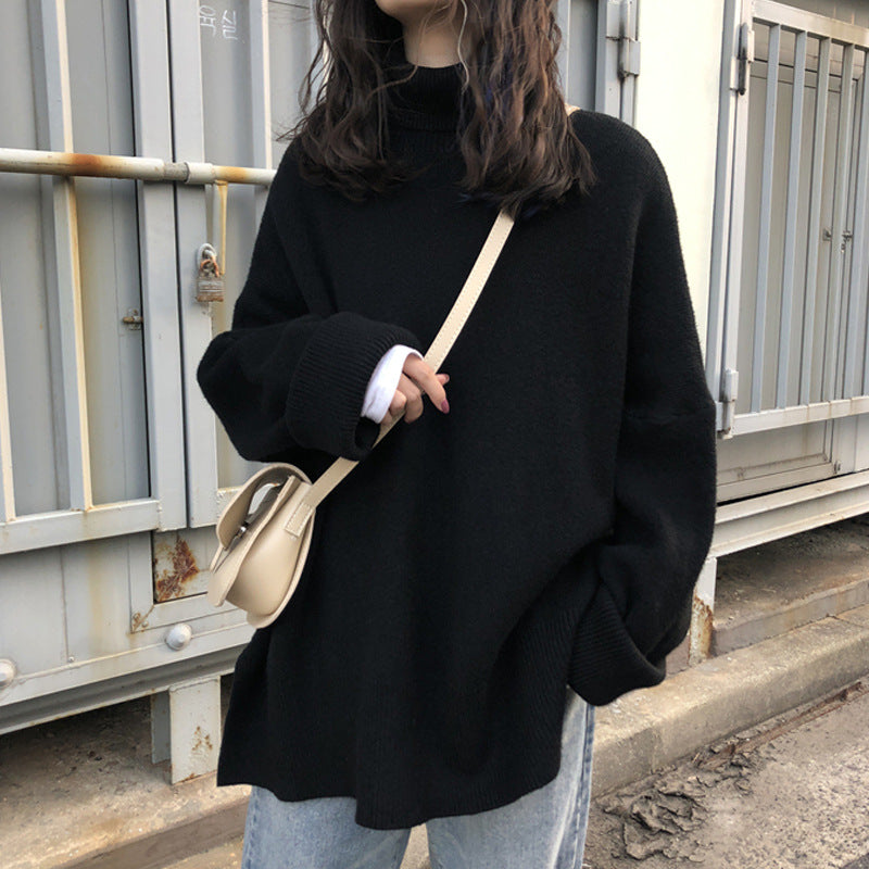 Cozy High-Neck Turtleneck Pullover Sweater