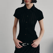 Breathable Ice Silk Hollow Knit Cardigan & Tee Set – Slim Fit