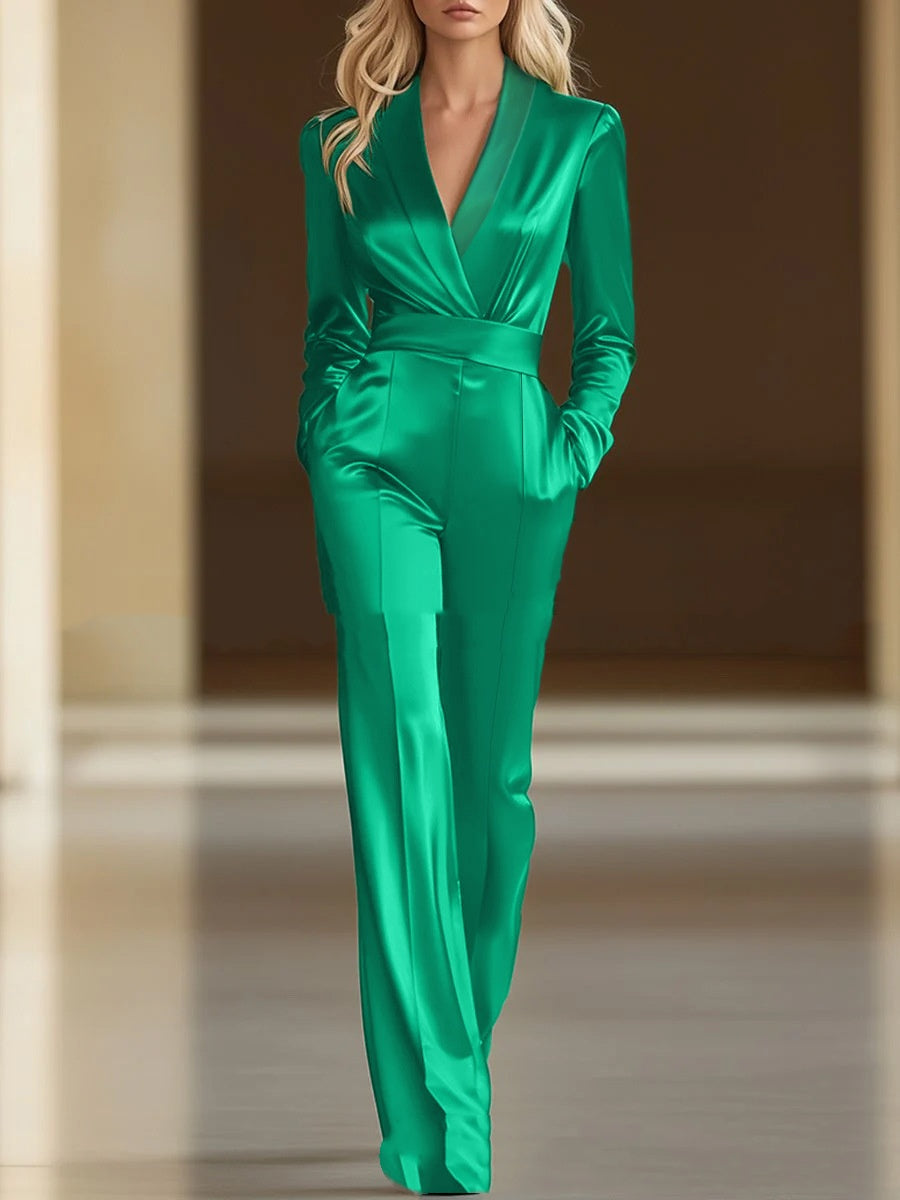 Chic Autumn Slim-Fit High-Waist Women's Jumpsuit