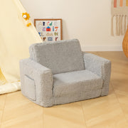 Ultra‑Soft Foam Convertible Sofa Chair for Kids – Flip‑Out Sherpa Lounger