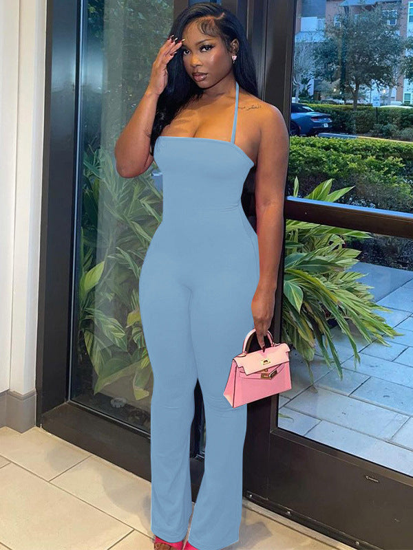 Women's Sexy Backless Halter Jumpsuit