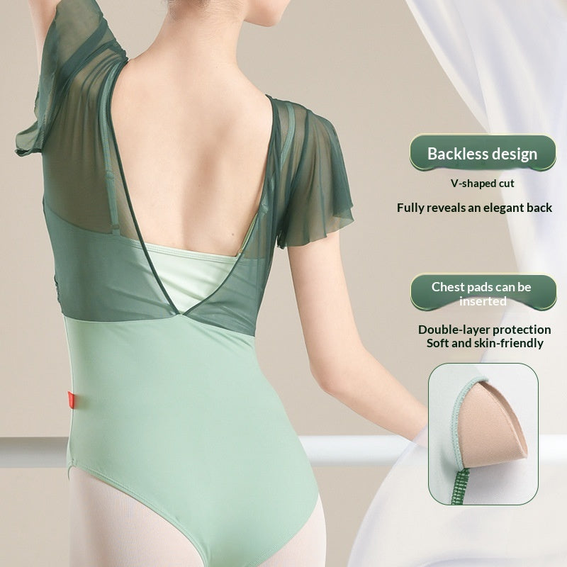 Dancewear Classical Dance Costume Summer Pleated Mock Two-Piece Jumpsuit