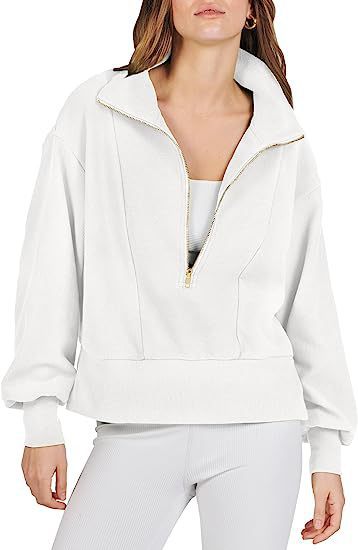 Women's Half-Zip Long Sleeve Pullover Sweater