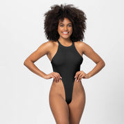 Women's High-Waist Solid Stretch Romper Jumpsuit