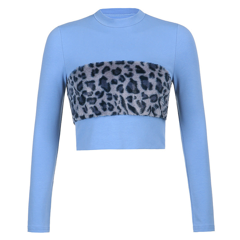 Women's Leopard Print Slim Long Sleeve Top