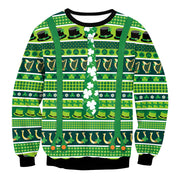 St. Patrick's Day 3D Print Long Sleeve Round Neck Sweater