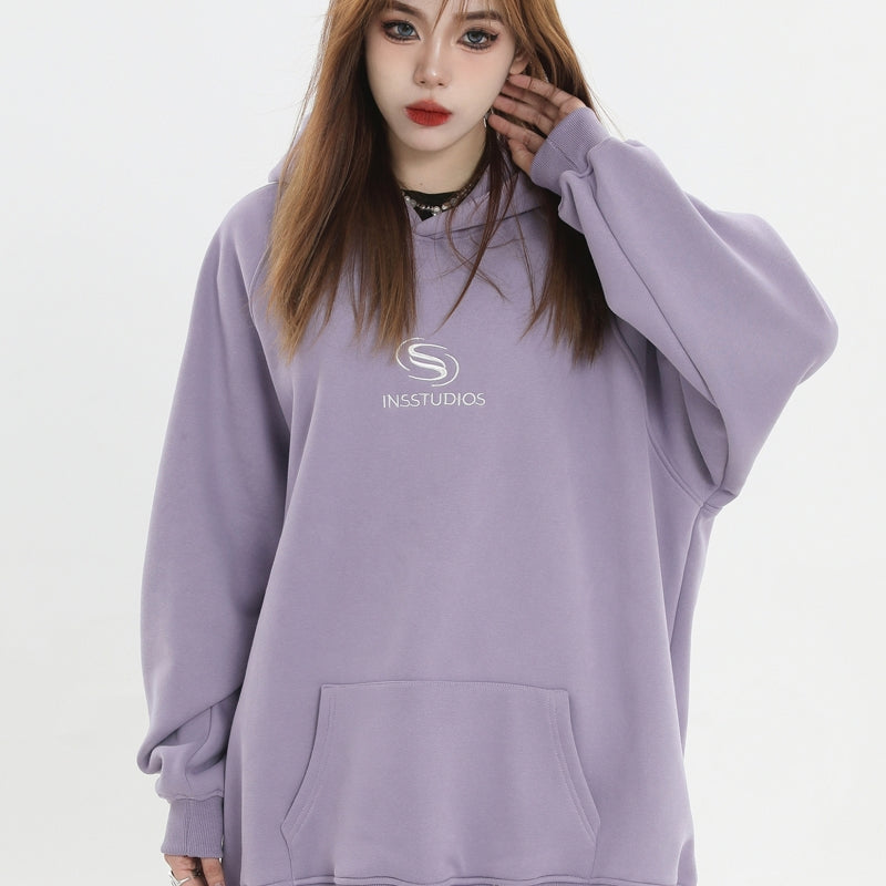 Women's Fleece-Lined Striped Casual Hoodie